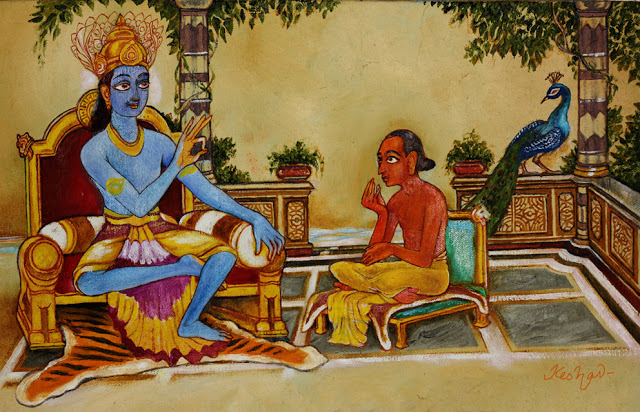 Udhava and Krishna
