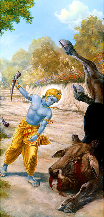 Krishna fighting the Bull